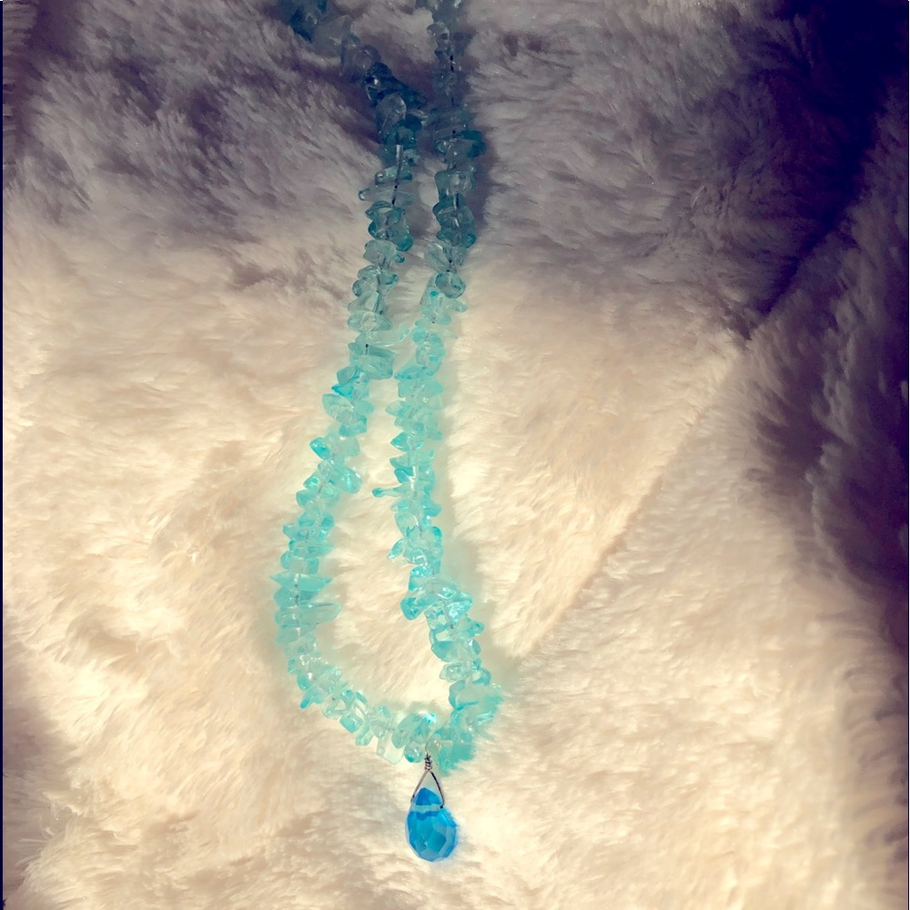 Hand made aqua blue necklace
